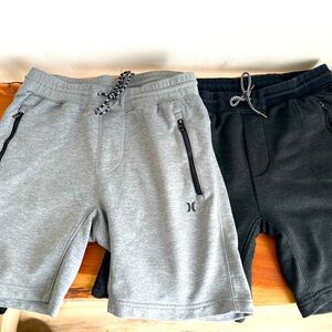 Hurley men’s sweat shorts size small lot of 2 light gray and dark gray